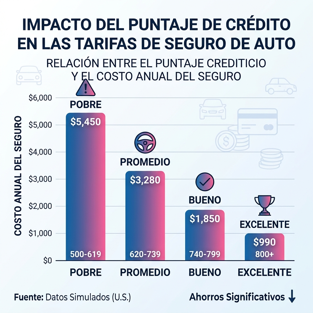 impacto del puntaje crediticio en las tarifas de seguro de auto